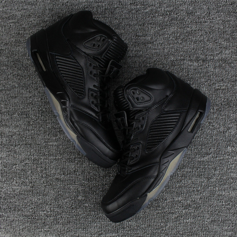 2017 Men Air Jordan 5 Retro All Black Shoes